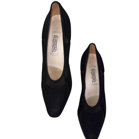 Bandolino Black Mesh Heels Closed Toe Size 8 M - Picture 1 of 8